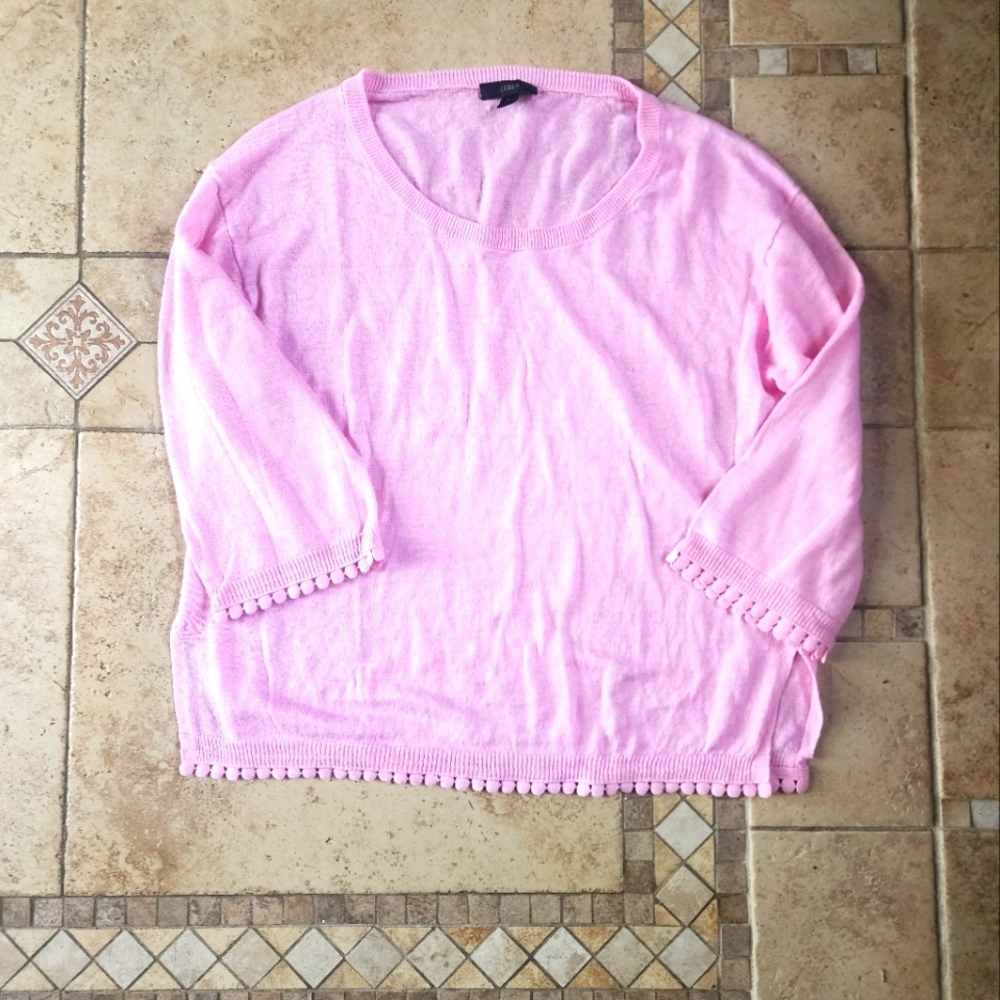 J.Crew Light Pink Knit Linen Sweater